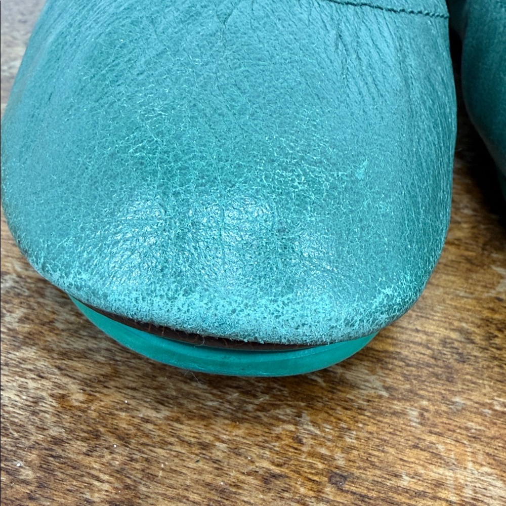 Tieks Shoes Wm 8 Green Leather Flats Foldable Travel Commute Teacher Work - Picture 4 of 14